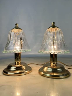 Best Pamono Murano Glass Bedside Lamps, Italy, 1980s, Set of 2