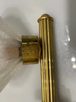 Sale Pamono Murano Glass Brass Sconces, 1950s, Set of 3