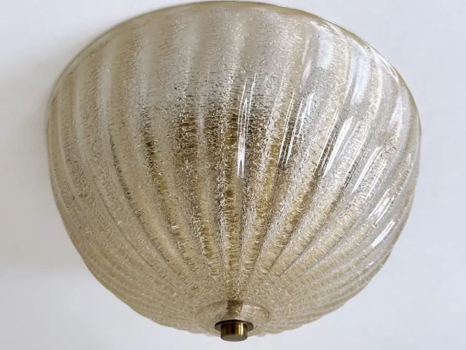 Best Pamono Murano Glass Ceiling Light by Barovier & Toso, Italy, 1960s