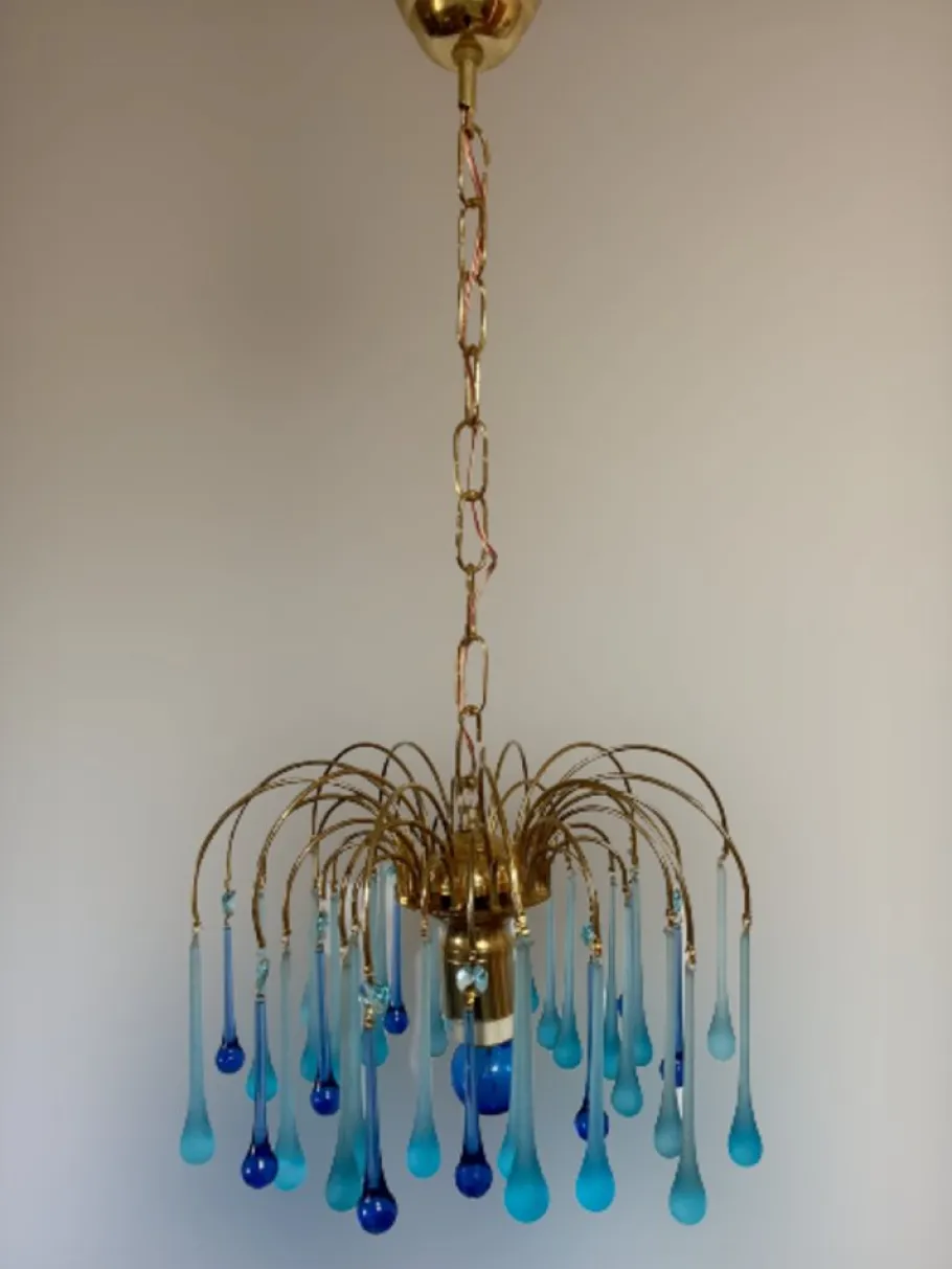 Best Pamono Murano Glass Chandelier attributed to Paolo Venini, 1970s