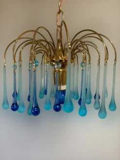 Best Pamono Murano Glass Chandelier attributed to Paolo Venini, 1970s