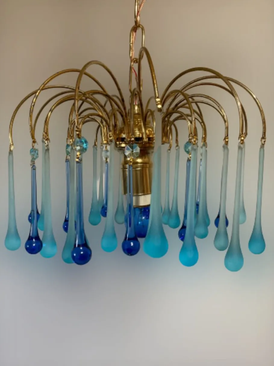 Best Pamono Murano Glass Chandelier attributed to Paolo Venini, 1970s