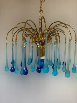 Best Pamono Murano Glass Chandelier attributed to Paolo Venini, 1970s