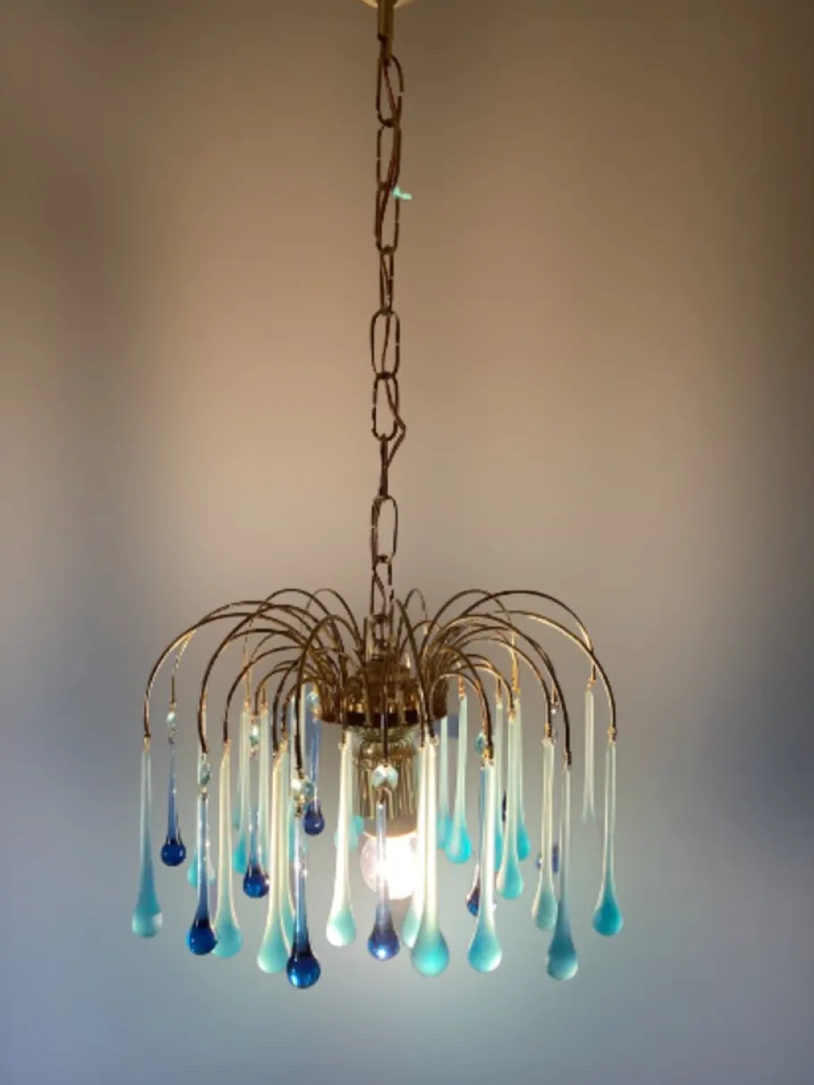 Best Pamono Murano Glass Chandelier attributed to Paolo Venini, 1970s