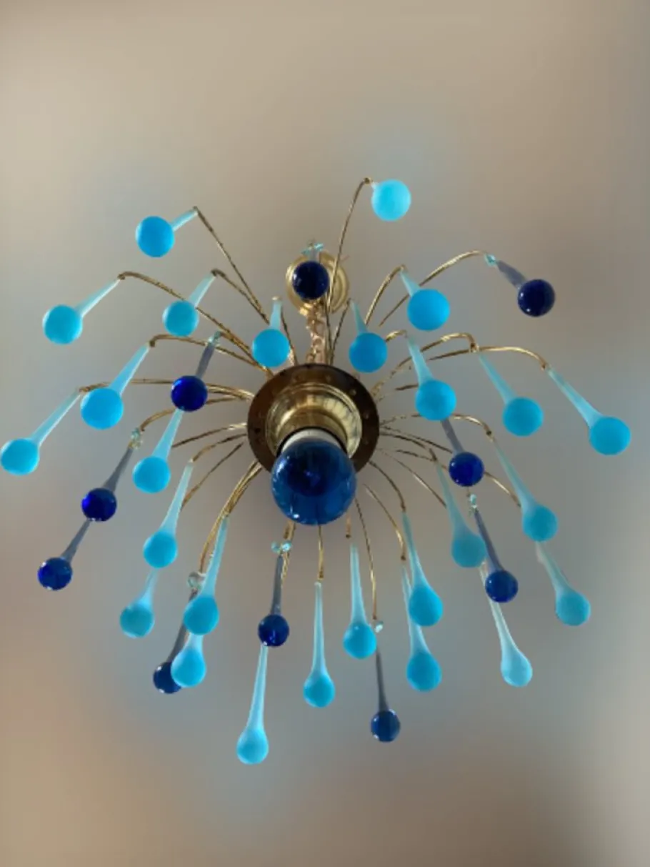 Best Pamono Murano Glass Chandelier attributed to Paolo Venini, 1970s