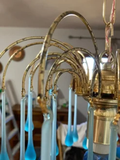 Best Pamono Murano Glass Chandelier attributed to Paolo Venini, 1970s