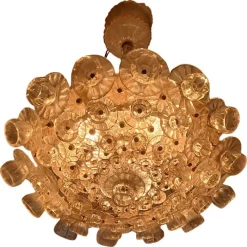 New Pamono Murano Glass Chandelier attributed to Ercole Barovier, 1930s