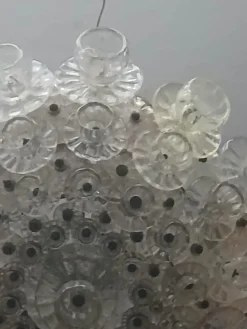 New Pamono Murano Glass Chandelier attributed to Ercole Barovier, 1930s