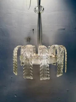 Discount Pamono Murano Glass Chandelier by Venini, 1940s