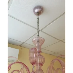 Clearance Pamono Murano Glass Chandelier in Pink by Simoeng