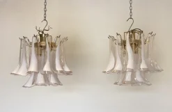 New Pamono Murano Glass Chandeliers from La Murrina, 1980s, Set of 2
