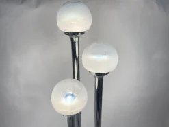 Best Pamono Murano Glass Chromed Steel Ground Lamp in the style of Mazzega, Italy, 1960s