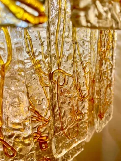 New Pamono Murano Glass Corner Wall Lighting from Mazzega, Italy, 1970s