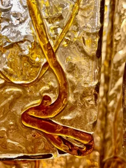 New Pamono Murano Glass Corner Wall Lighting from Mazzega, Italy, 1970s