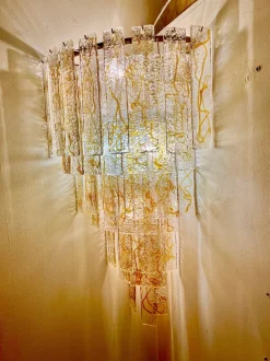 New Pamono Murano Glass Corner Wall Lighting from Mazzega, Italy, 1970s