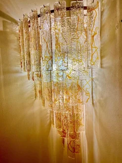 New Pamono Murano Glass Corner Wall Lighting from Mazzega, Italy, 1970s