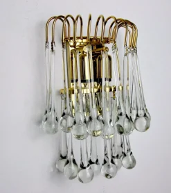 Discount Pamono Murano Glass Drop Wall Lamp from Venini, Italy, 1960s