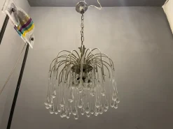 Clearance Pamono Murano Glass Drop Waterfall Chandelier, 1960s