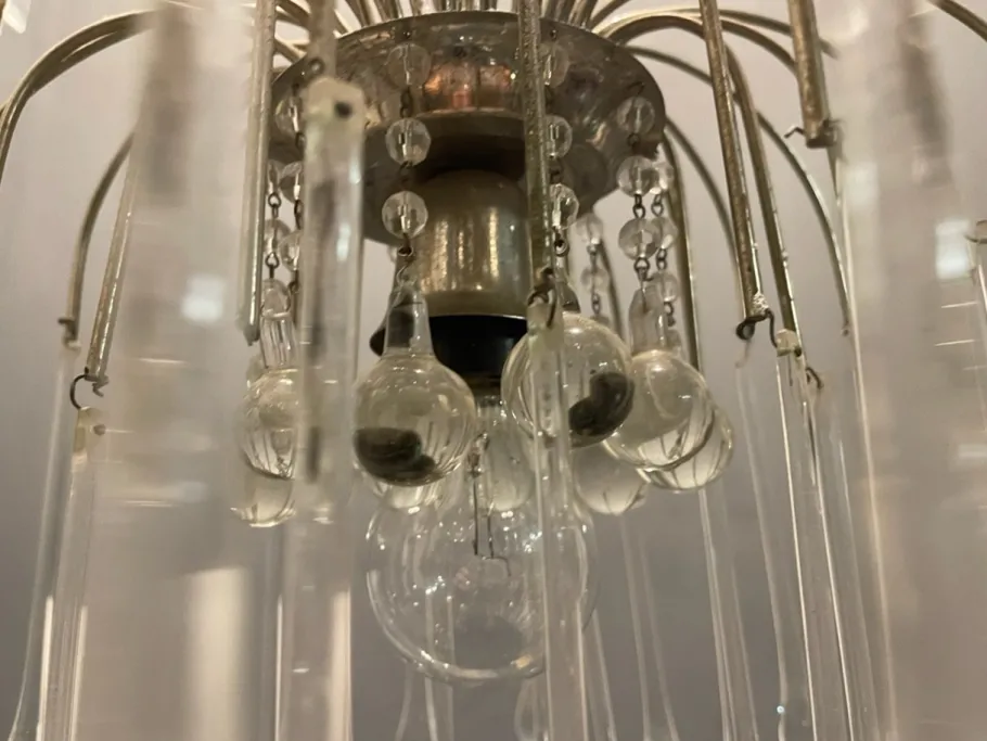Clearance Pamono Murano Glass Drop Waterfall Chandelier, 1960s