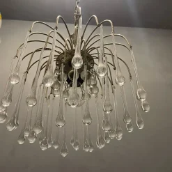 Clearance Pamono Murano Glass Drop Waterfall Chandelier, 1960s