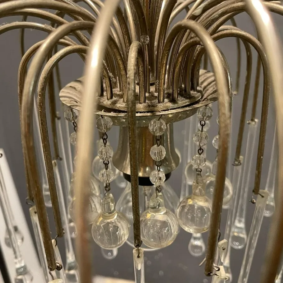 Clearance Pamono Murano Glass Drop Waterfall Chandelier, 1960s