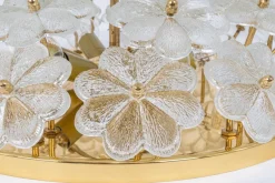 Discount Pamono Murano Glass Flower Ceiling Light by Ernst Palme, Germany, 1970s