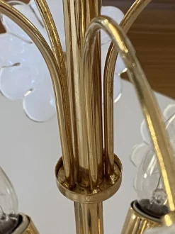 Discount Pamono Murano Glass Flower Chandelier, Italy, 1980s