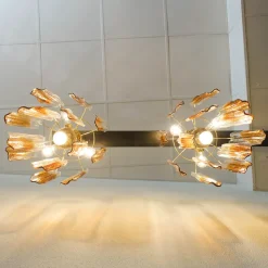 Discount Pamono Murano Glass Flower Petal Pendants from Mazzega, 1970s, Set of 2