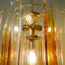 Discount Pamono Murano Glass Flower Petal Pendants from Mazzega, 1970s, Set of 2