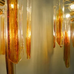 Discount Pamono Murano Glass Flower Petal Pendants from Mazzega, 1970s, Set of 2