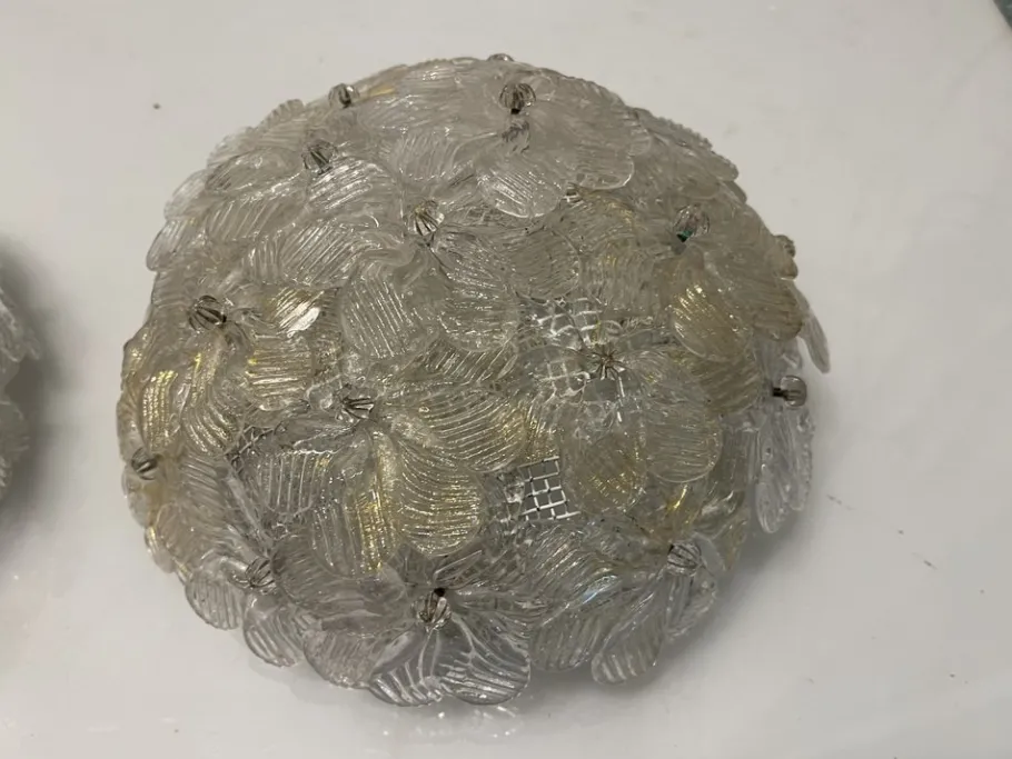 Best Pamono Murano Glass Flower Sconces by Seguso, 1960s, Set of 2