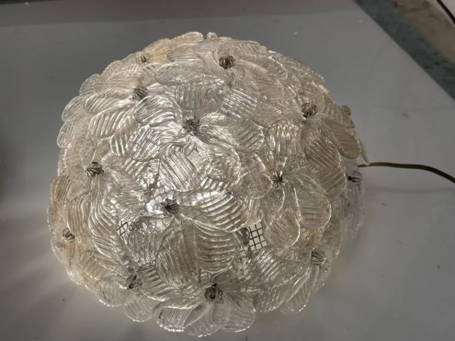 Best Pamono Murano Glass Flower Sconces by Seguso, 1960s, Set of 2