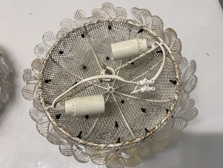 Best Pamono Murano Glass Flower Sconces by Seguso, 1960s, Set of 2