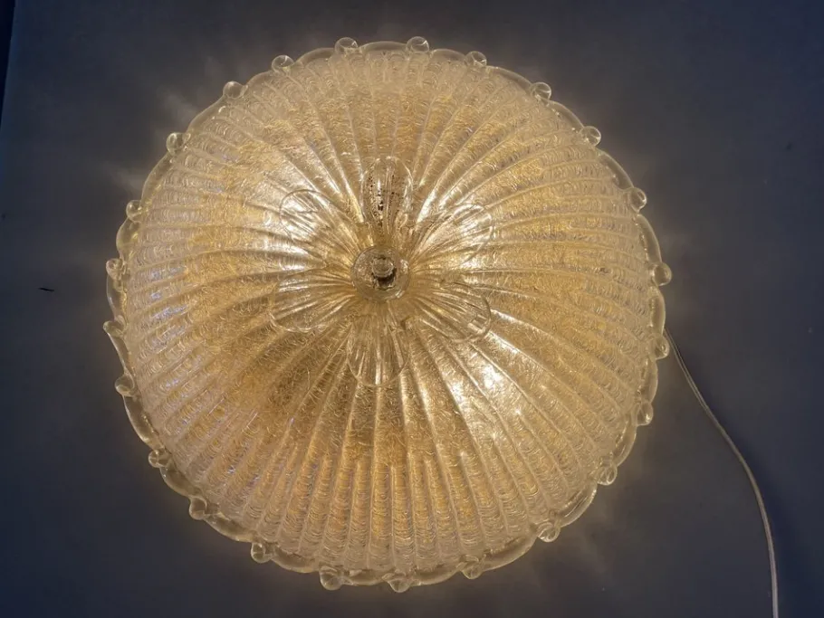 Best Pamono Murano Glass Flush Mount, 1970s
