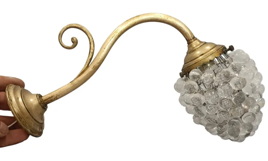 Best Pamono Murano Glass Grapes Wall Lamp, 1930s