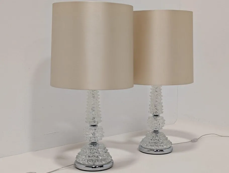 Clearance Pamono Murano Glass Lamps from Porta Romana, Set of 2