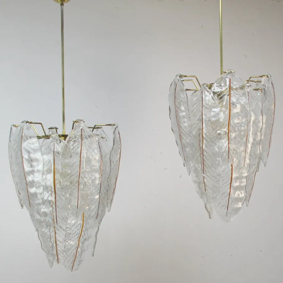 Clearance Pamono Murano Glass Lamps, 1970s, Set of 2