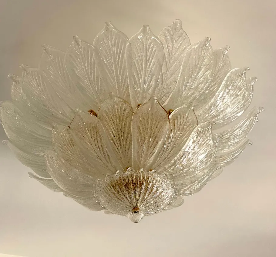 Discount Pamono Murano Glass Leaf Chandelier, 1990s