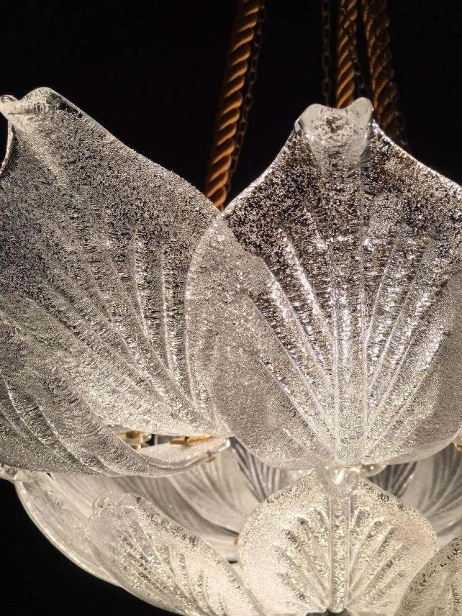Discount Pamono Murano Glass Leaf Chandelier, 1990s