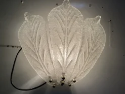 Clearance Pamono Murano Glass Leaf Sconces, Set of 2