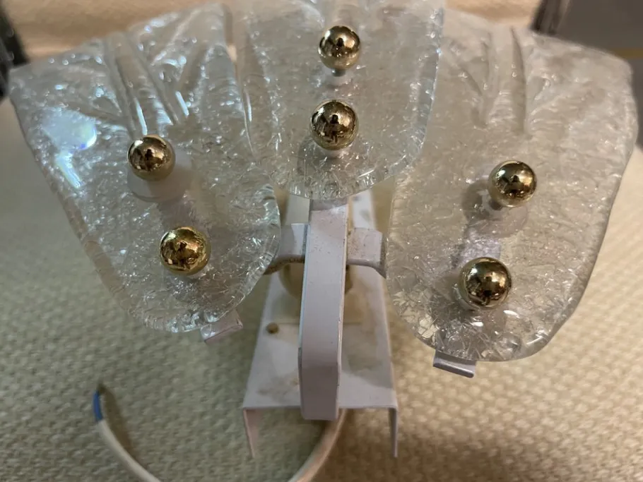 Clearance Pamono Murano Glass Leaf Sconces, Set of 2