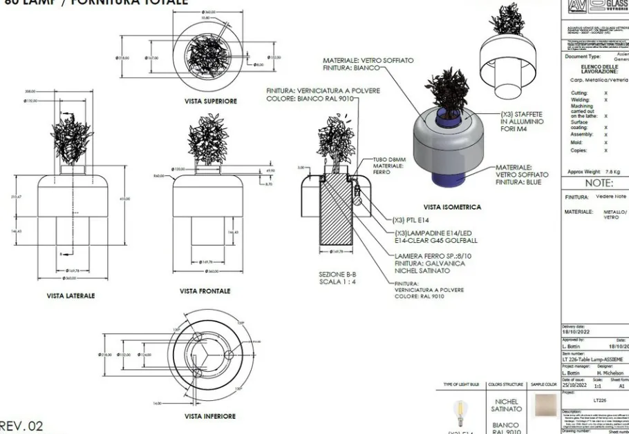 New Pamono Murano Glass LT226 Table Lamp Vase by Carlo Nason for Mazzega, 1990s