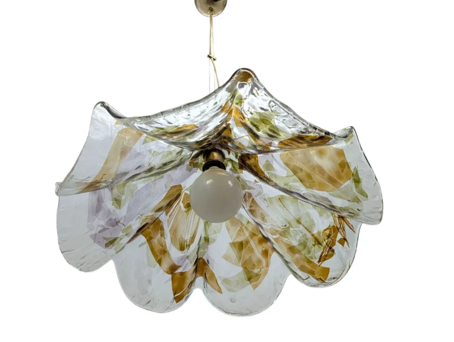 Clearance Pamono Murano Glass Pendant Lamp, 1980s