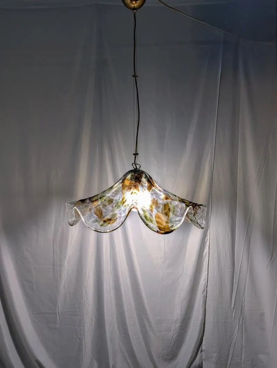 Clearance Pamono Murano Glass Pendant Lamp, 1980s
