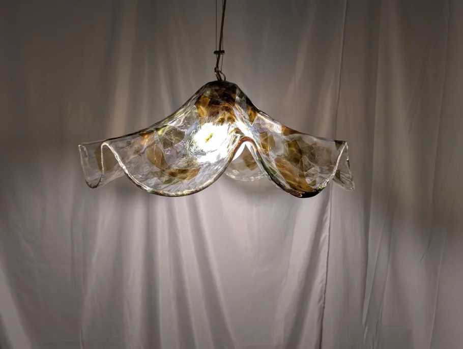 Clearance Pamono Murano Glass Pendant Lamp, 1980s