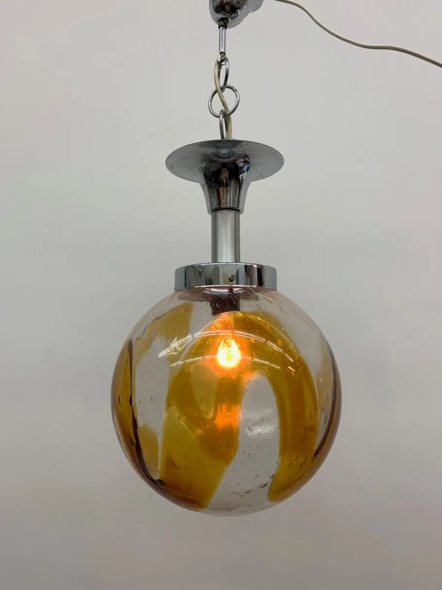 Discount Pamono Murano Glass Pendant Lamp from Mazzega, 1970s
