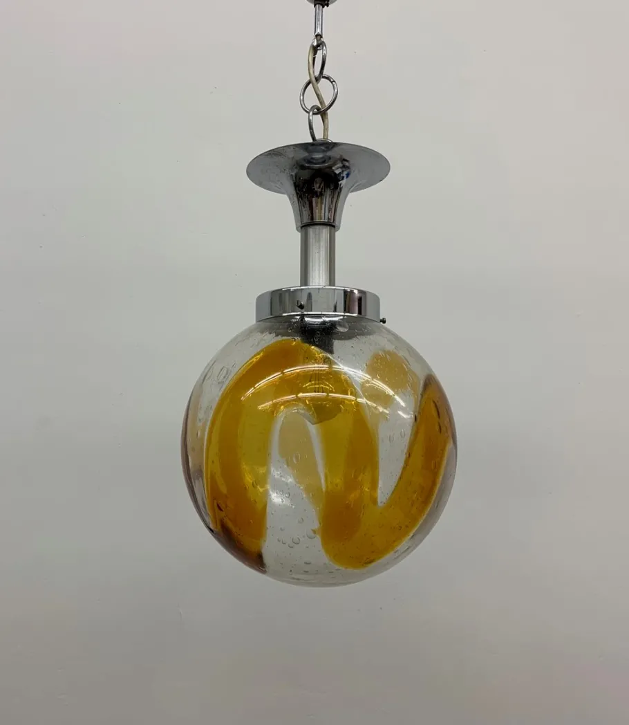 Discount Pamono Murano Glass Pendant Lamp from Mazzega, 1970s