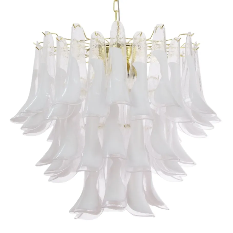 Hot Pamono Murano Glass Petal Chandelier, Italy, 1990s
