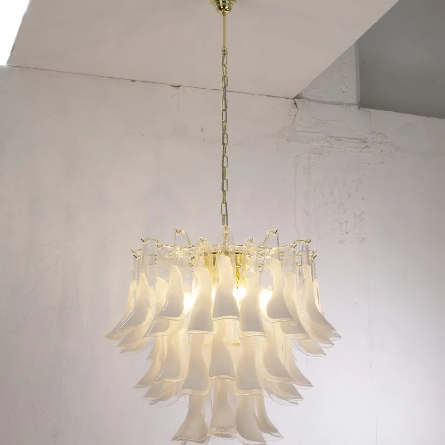 Hot Pamono Murano Glass Petal Chandelier, Italy, 1990s
