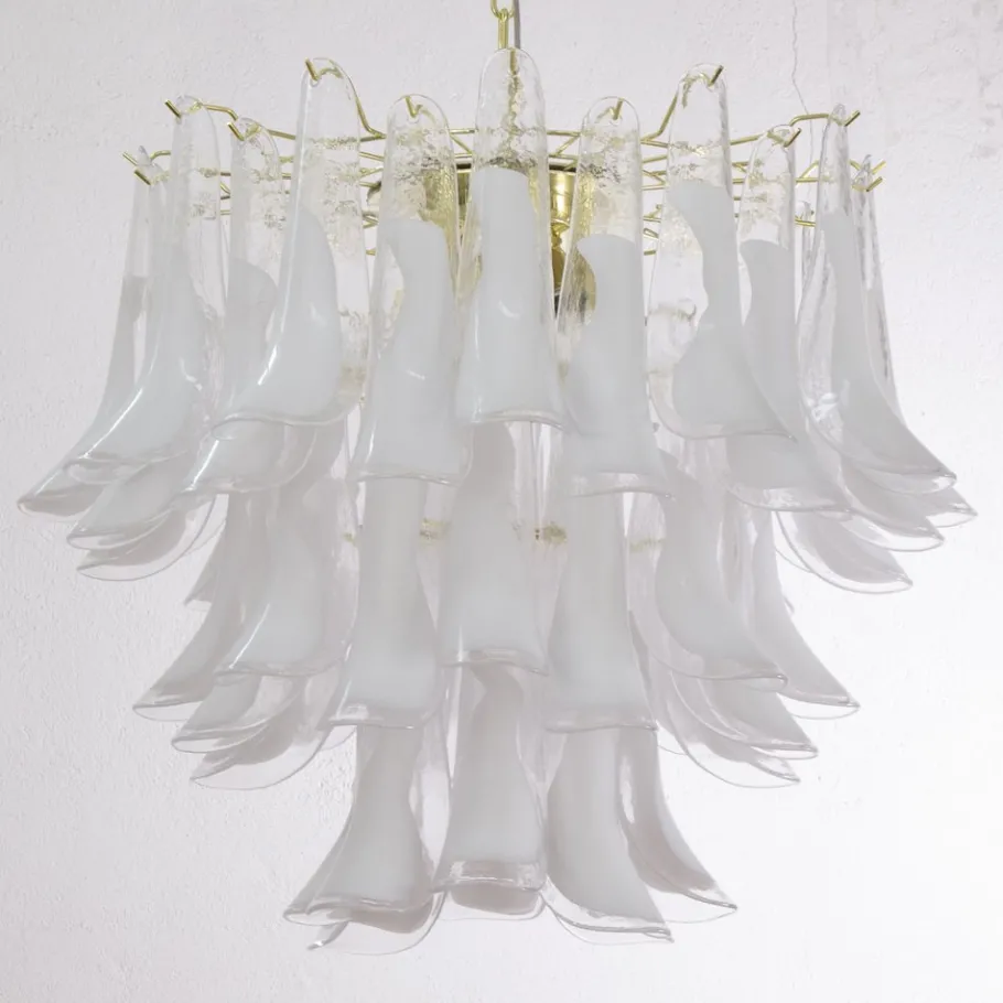 Hot Pamono Murano Glass Petal Chandelier, Italy, 1990s